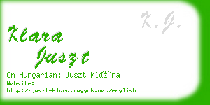 klara juszt business card